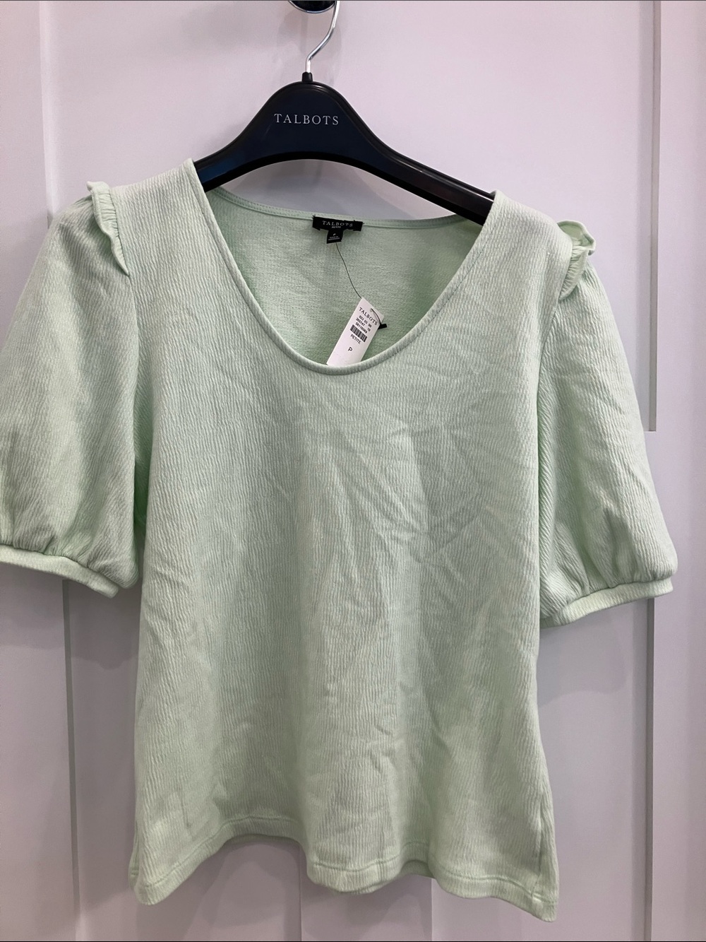 Talbots Mint Green Scoop Neck Short Sleeved top